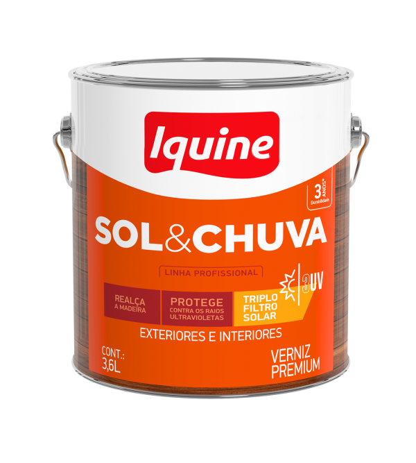 VERNIZ PU SOL/CHUVA INCOLOR 3,6L IQUINE