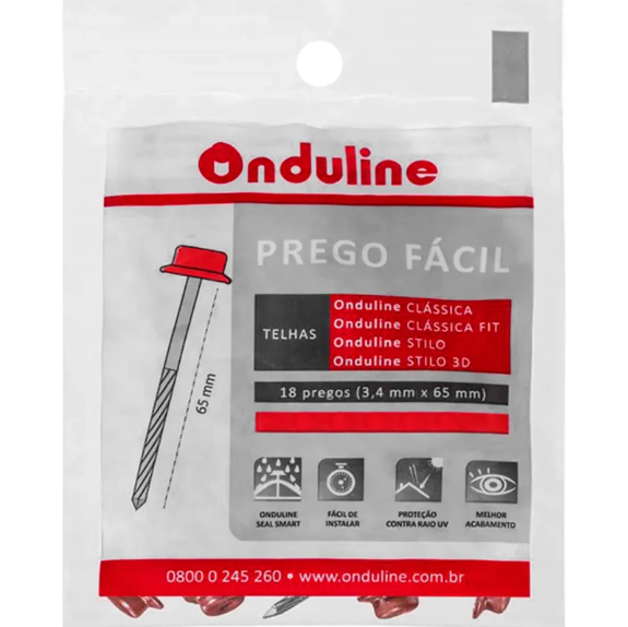 PREGO FACIL VERMELHO/MARROM 18PC ONDULINE