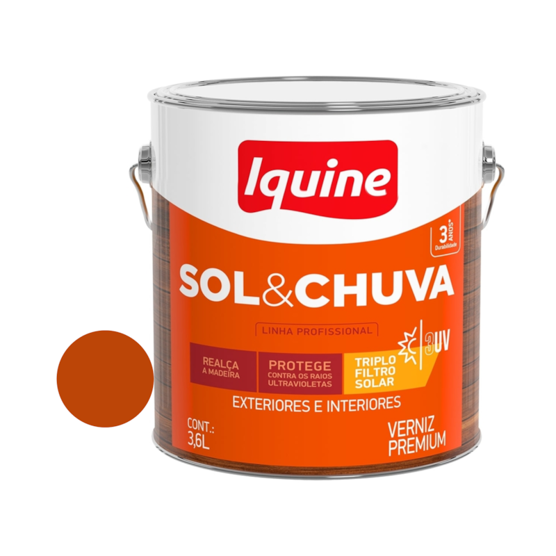 VERNIZ PU SOL/CHUVA MOGNO 3,6L IQUINE