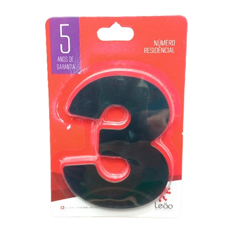 ALGARISMO ACM PT N¦ 3 12CM LEÃO