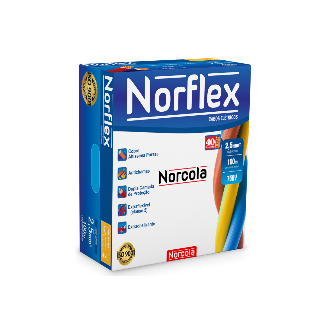 CABO NORFLEX 2,5MM CARR VERMELHO 1MT NORCOLA