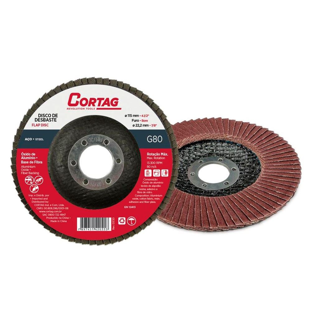 DISCO LIXA FLAP N°80 115X22MM 954