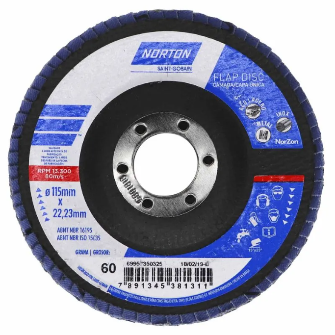 DISCO LIXA FLAP N¦ 60 115X22MM 954