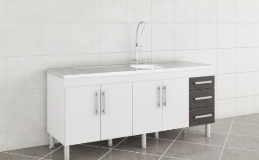 GABINET COZINHA 100%MDF FLEX BC/CAFE 1,54MT MGM