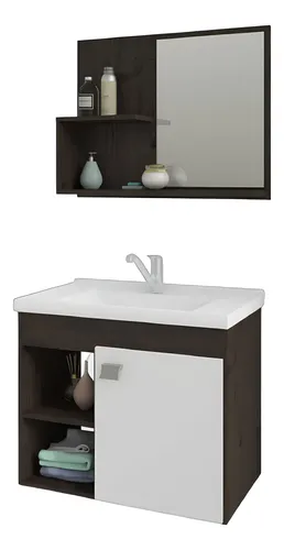 GABINETE WC+ESP 100%MDF LOT CAFE/BRANCO 55CM MGM