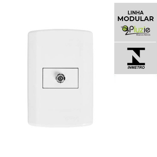 CONJUNTO TOMADA SOM/TV MODULAR 4X2 PLUZIE