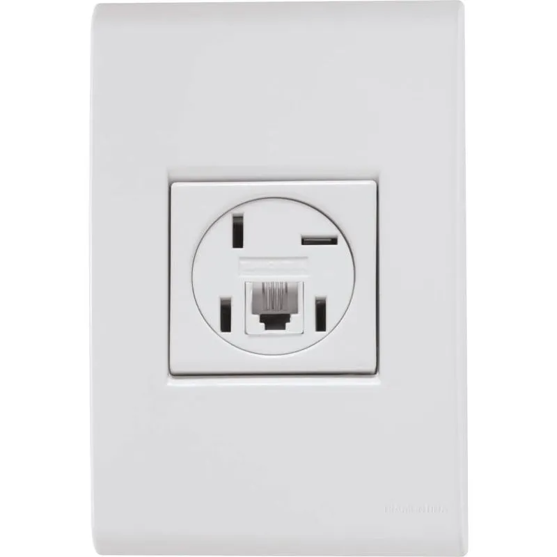 CONJUNTO TOMADA TEL 4P+RJ11 LIZ 4X2 TRAMONTINA