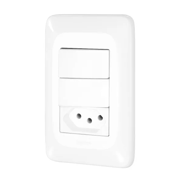 CONJUNTO 2 INTERRUPOR + TOMADA 2P+TOMADA POP 10A 4X2 PIAL