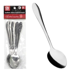 COLHER SOBREMESA GARBO 6PCS SQ