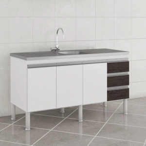 GABINETE COZINHA 100%MDF IBIZA BC/CAST 1,60MT MGM