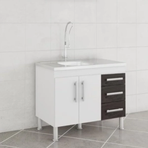 GABINETE COZINHA 100%MDF FLEX BC/CAFE 1,44MT MGM