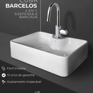 CUBA SOBREPOR RETANGULAR BARCELOS BC 40X30 LUZARTE