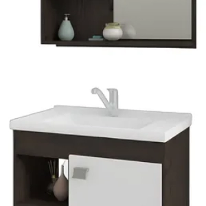 GABINETE WC+ESP 100%MDF LOT CAFE/BRANCO 55CM MGM